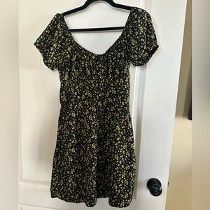 2/$30 Trixxi  Black and Yellow Floral Babydoll Dress.  Size M